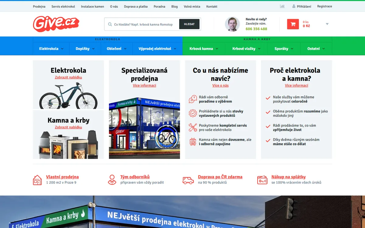 Úvodní stránka e-shopu Give